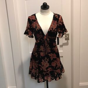 Lulu’s Velvet Knee Length Dress